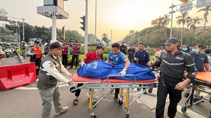 Kecelakaan Tunggal di Patung Kuda Jakpus, Seorang Driver Ojol Meninggal Dunia