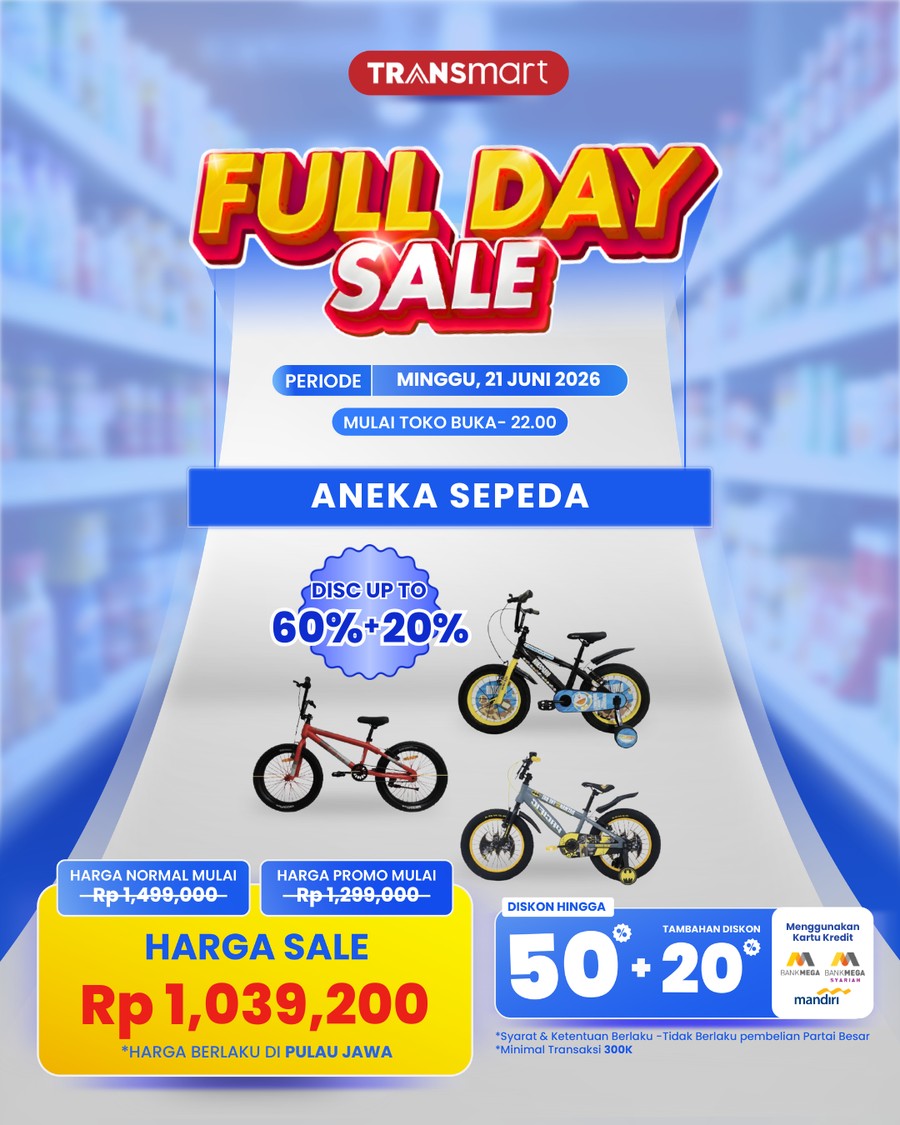 Transmart Full Day Sale Hadir Lagi, Ada Sepeda Harga Spesial Mulai Rp 1 Jutaan